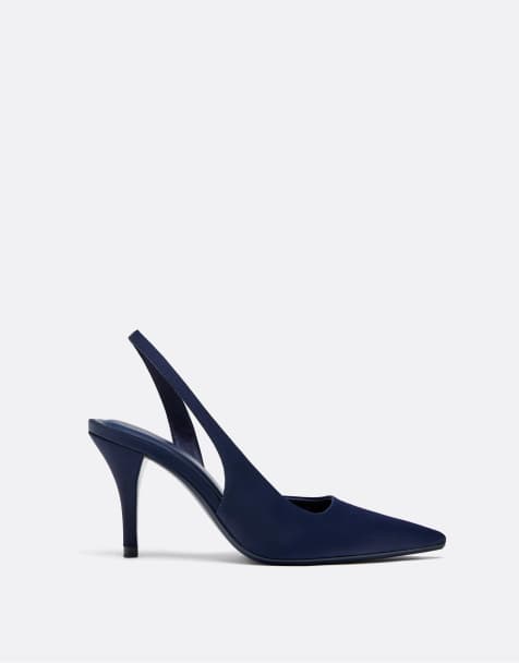 Stradivarius - Schoenen met hak en satijneffect in blauw - view 1