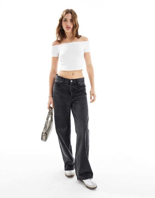 Stradivarius - Schouderloze top in wit, 2 van 4