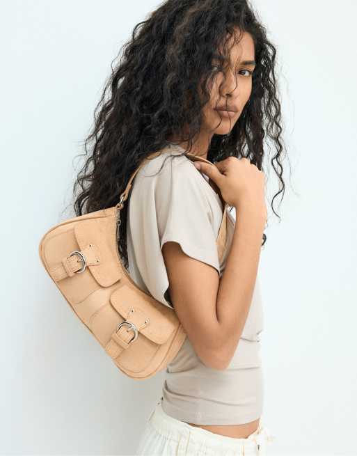 Stradivarius - Schoudertas met zakjes in karamel, 2 van 4