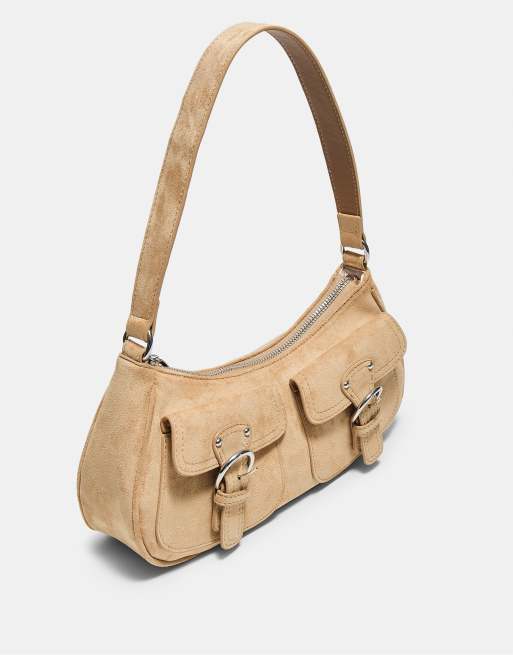 Stradivarius - Schoudertas met zakjes in karamel, 4 van 4