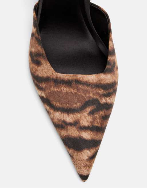 Stradivarius Schuhe mit Absatz mit Animal-Print, kombiniert, 4 von 6