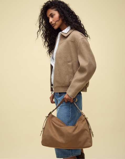 Stradivarius – Schultertasche in Beige mit Ringdetails - view 1