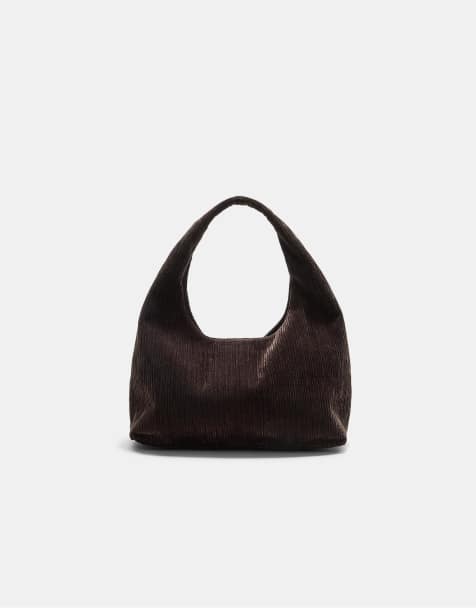 Stradivarius – Schultertasche in Braun mit weicher Struktur - view 1