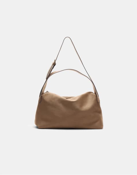 Stradivarius – Schultertasche in Karamell mit zwei Tragegriffen - view 1