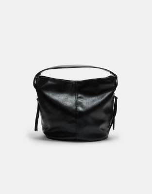 Stradivarius - Schultertasche in Schwarz mit Reißverschluss