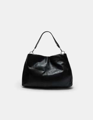 Stradivarius - Schultertasche in Schwarz mit Trageriemen