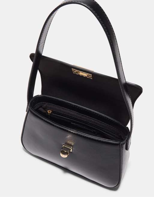Stradivarius – Schultertasche in Schwarz mit Umschlag, 3 von 3