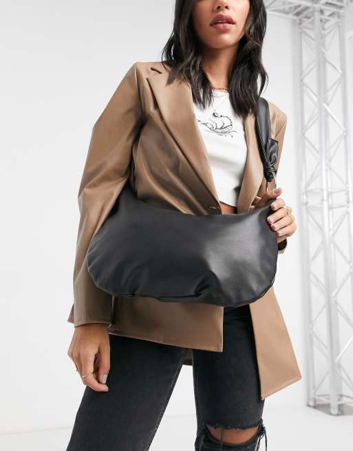 Stradivarius – Schultertasche in Schwarz