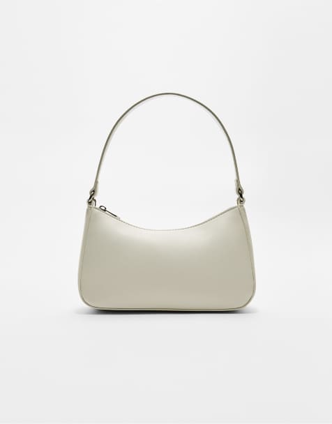 Stradivarius – Schultertasche in Weiß mit Kettenträger - view 1