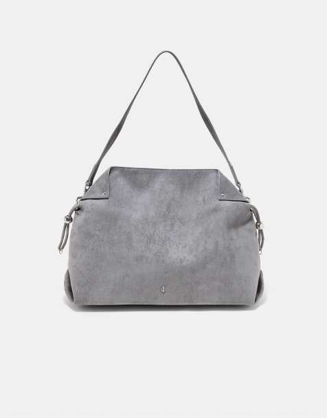 Stradivarius Schultertasche mit Raffungen in Dunkelgrau - view 1