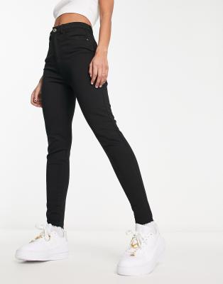 Stradivarius - Schwarze Jeans mit engem Schnitt und sehr hoher Taille-Black