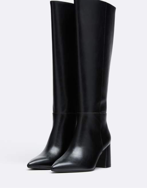 Stradivarius schwarze Stiefel mit Blockabsatz, 3 von 5