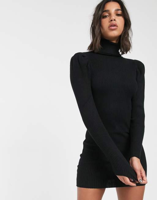 Stradivarius Schwarzes Strickkleid Mit Weiten Armeln Asos