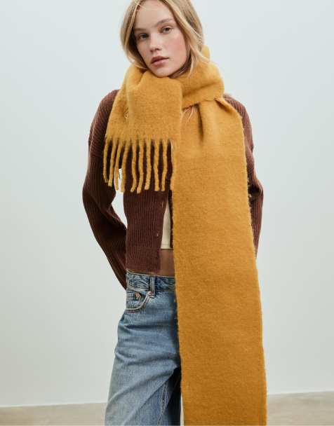 Stradivarius - Sciarpa basic color oro - view 1