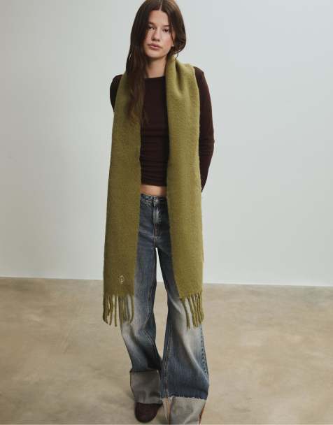 Stradivarius - Sciarpa basic color verde oliva - view 1