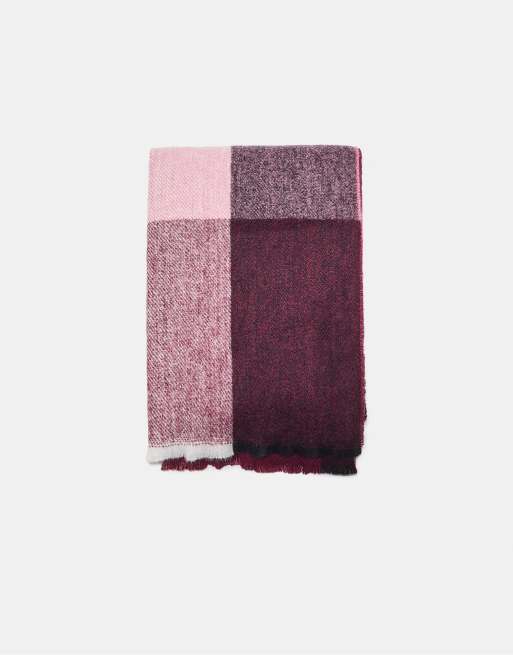 Stradivarius - Sciarpa bordeaux a quadri, 3 di 3