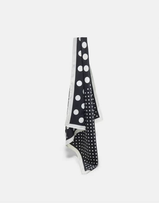 Stradivarius - Sciarpa nera a pois, 3 di 4