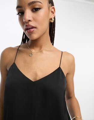 Stradivarius scoop neck satin cami in stone