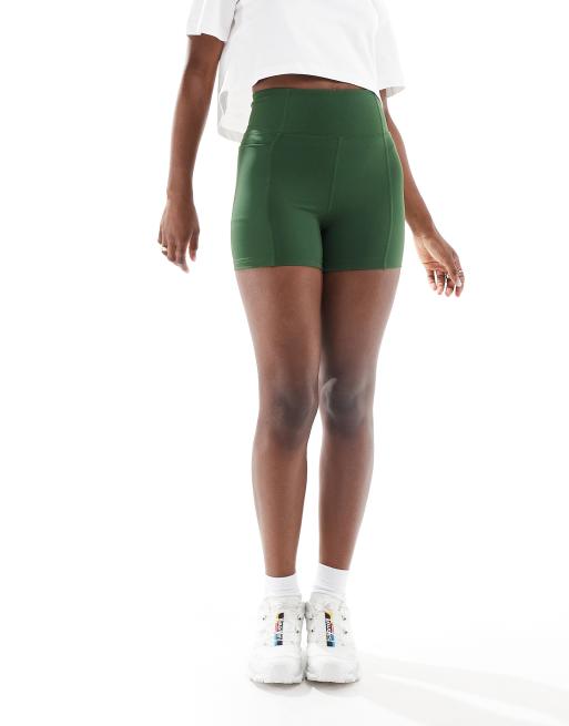 Stradivarius sculpt hot pants in forest green