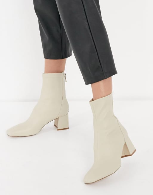 beige mid heel boots