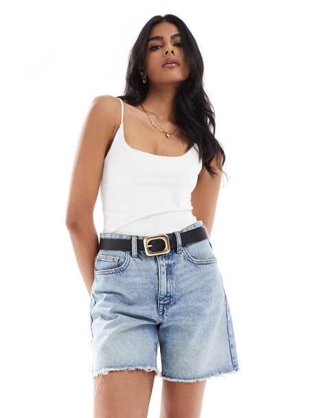 Stradivarius seamless cami bodysuit in white - view 1