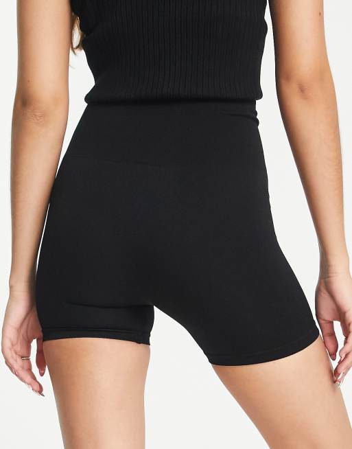 Stradivarius seamless hot pants shorts in black ASOS