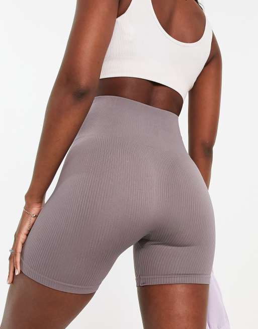 Stradivarius seamless rib short in charcoal