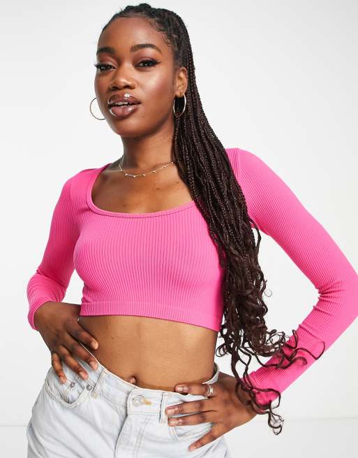 Seamless Crop Top Pink