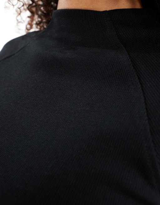Stradivarius semi high neck top in black, 2 of 4