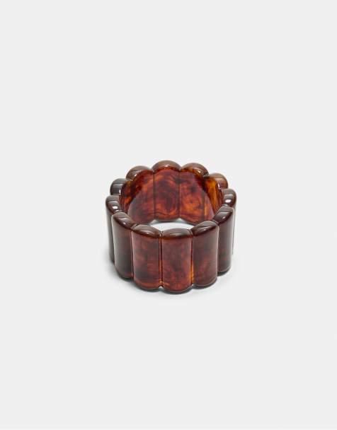 Stradivarius – Senapsgult stelt armband med upphöjd design - view 1