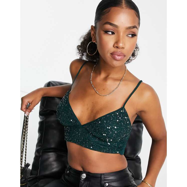 Super Bass Embellished Sequin Bra Top