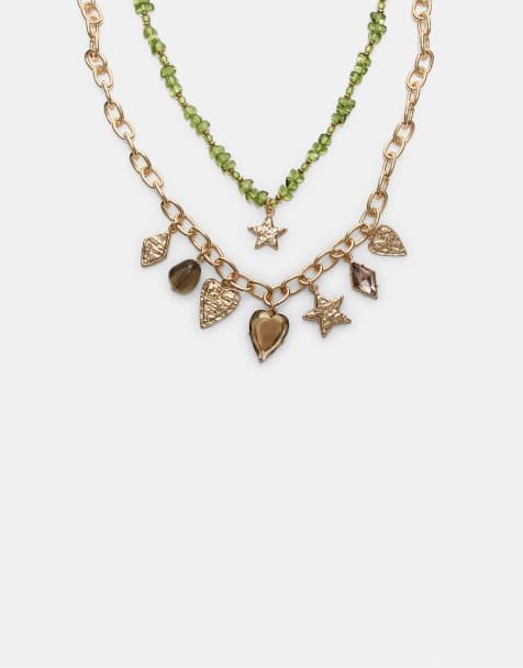 Stradivarius - Set con 2 collane color oro con charm multipli - view 1