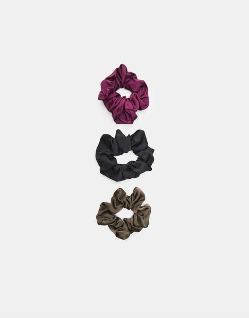 Stradivarius - Set con 3 elastici per capelli viola