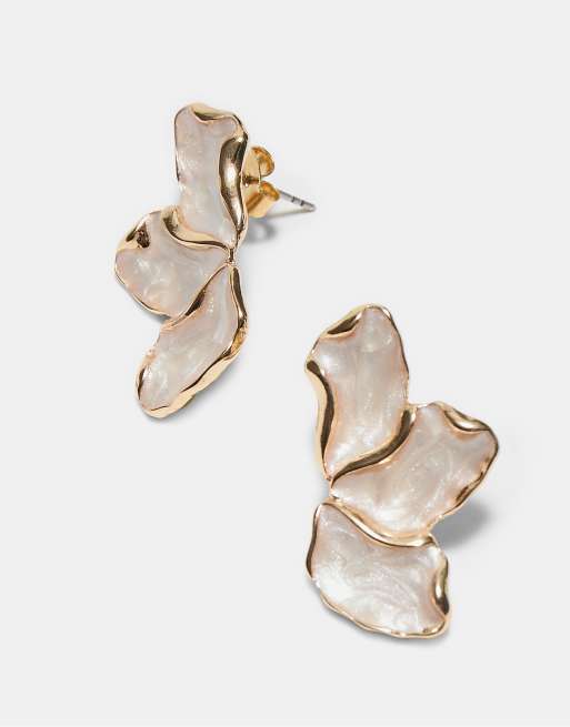 Stradivarius - Set di 2 paia di orecchini color oro a forma di mini girandola, 4 di 4