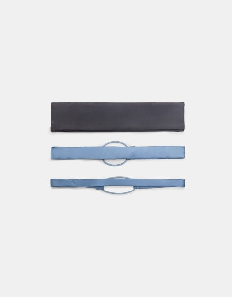 Stradivarius set di 3 fasce sportive elasticizzate in pelliccia grigia - view 1