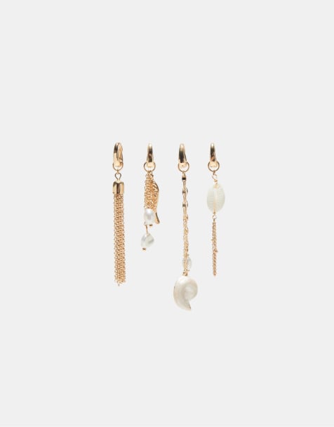 Stradivarius - Set di 4 ciondoli per bikini a forma di pesci tonalità oro - view 1