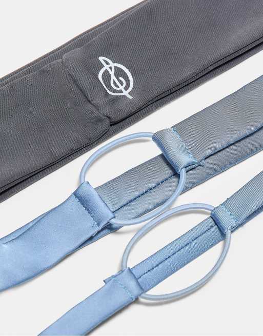 Stradivarius set med 3 elastiska sportiga hårband i grått, 4 av 4
