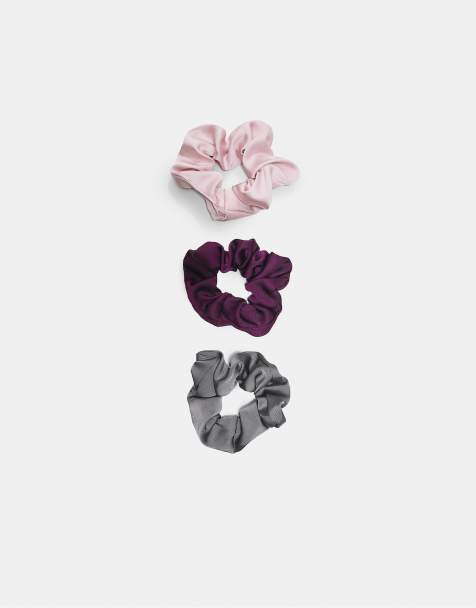 Stradivarius set med 3 satin-scrunchies i pastellrosa - view 1