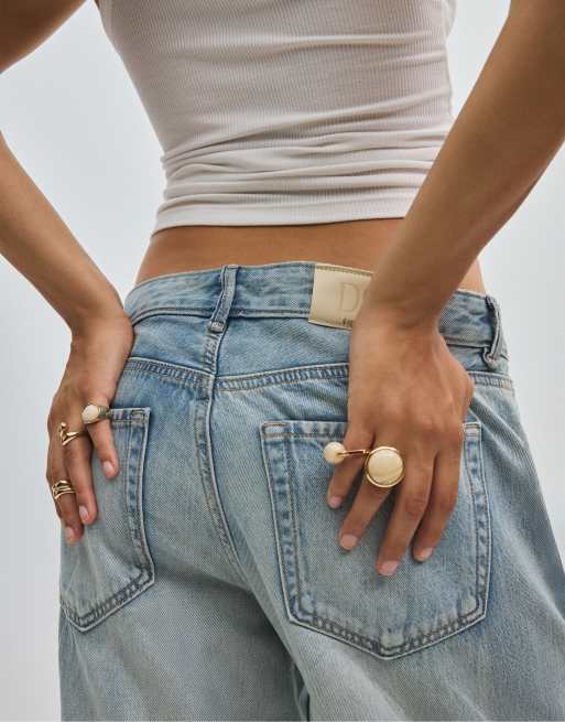 Stradivarius set med 5 pärlringar i guld, 3 av 4
