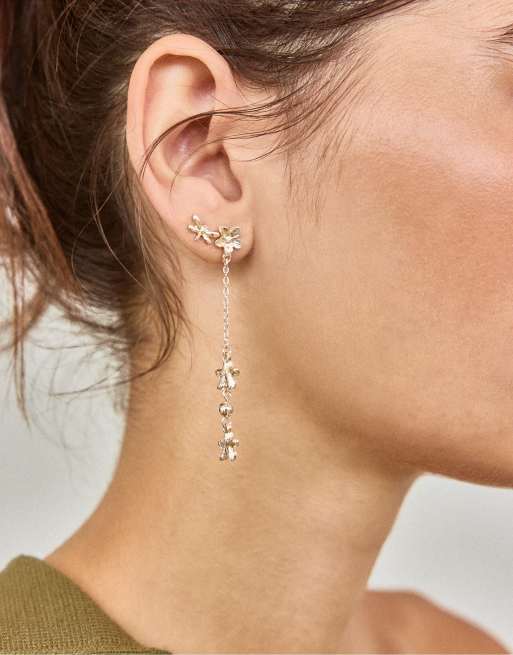 Stradivarius set med 9 fjärilsörhängen i guld, 3 av 4