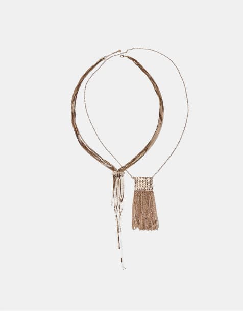 Stradivarius – Set mit 2 superlangen Halsketten in Gold-Optik - view 1