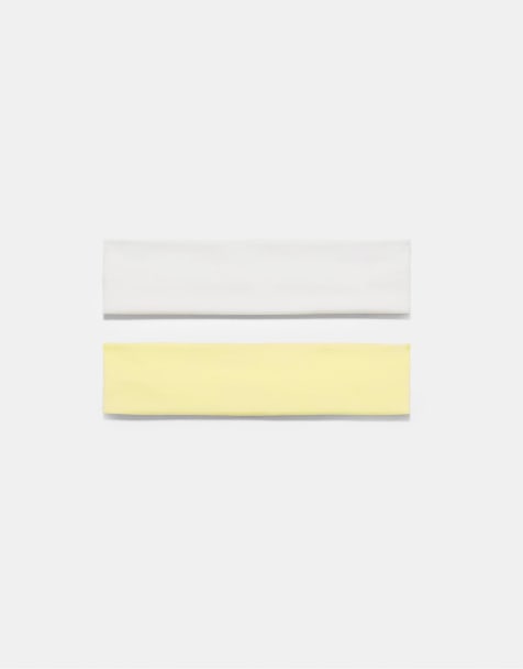 Stradivarius Set of 2 elastic hair bands in ecru - view 1