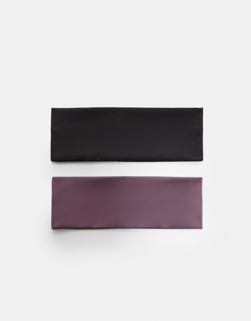 Stradivarius Set of 2 elasticated hair bands in purple