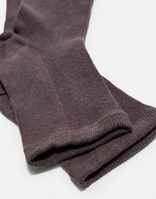 Stradivarius Set of 2 toeless socks in khaki, 3 of 3