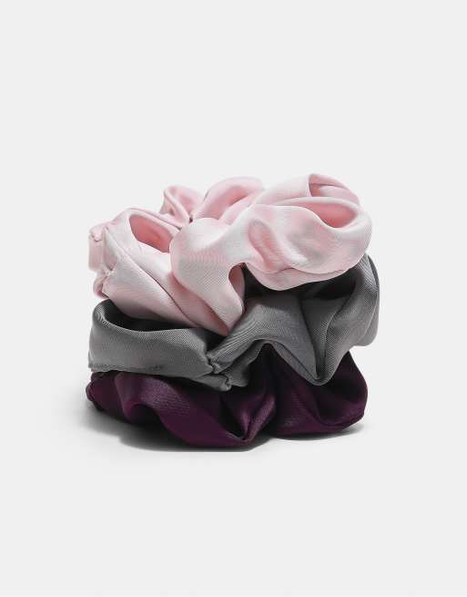 Stradivarius Set of 3 satin scrunchies in pastel pink, 3 of 3