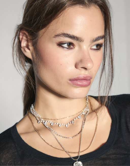 Stradivarius Set of 5 heart necklaces in gold, 2 of 4