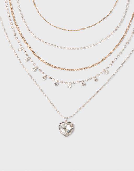 Stradivarius Set of 5 heart necklaces in gold, 4 of 4