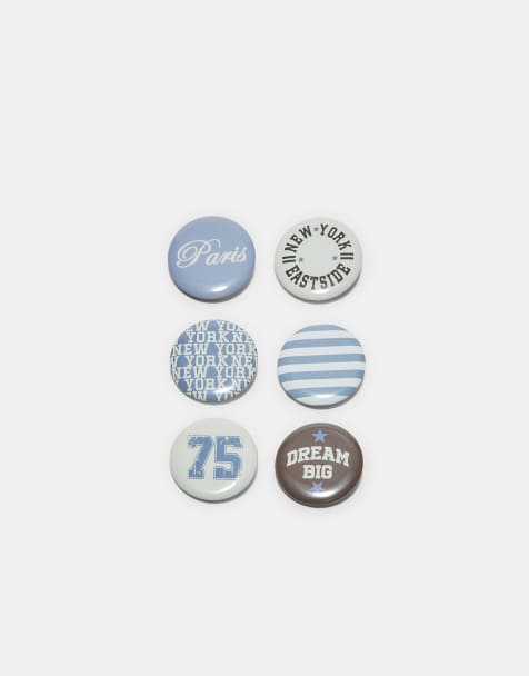 Stradivarius Set of 6 pins in blue - view 1