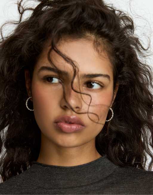 Stradivarius Set of 9 butterfly hoop earrings in grey, 2 of 4
