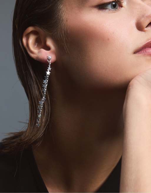 Stradivarius Set of 9 moon earrings in grey, 3 of 4